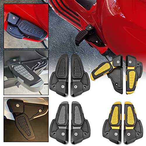 Motorrad Beifahrer hinten Fußstützen Fußstützenverlängerungen Erweiterte Fußrasten Adapter Aluminium Kompatibel mit Vespa Primavera Sprint 125 150 2017 2018 2019 2020 2021 2022 (Schwarz) (Schwarz)