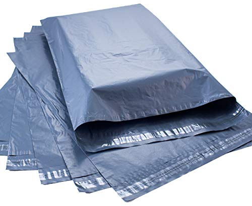 Calzette 100 x große Kunststoff-Brieftasche 43 cm x 60 cm - Versandtaschen für Versand und Verpackung mit selbstklebendem Verschluss - robuste graue Briefumschläge