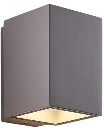 Lindby LED Beton Wandleuchte außen 'Cataleya' (Modern) in Alu aus Beton, (1 flammig,) - LED-Außenwandleuchten Wandlampe, Led Außenlampe, Outdoor Wandlampe für Außenwand/Hauswand, Haus, Terrasse &