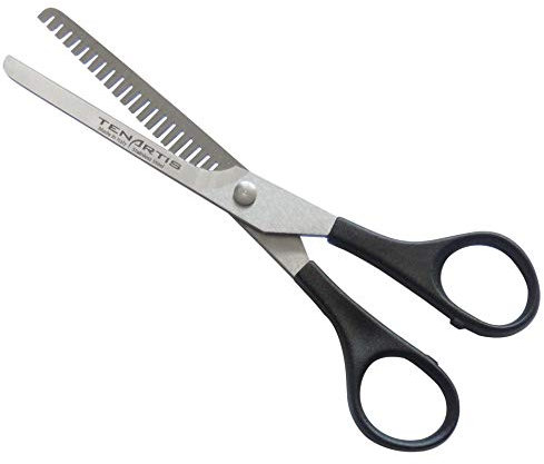 Effilier Tierhaarschere aus rostfreiem Edelstahl, Leicht 15 cm mit PVC-Etui - Tenartis Made in Italy