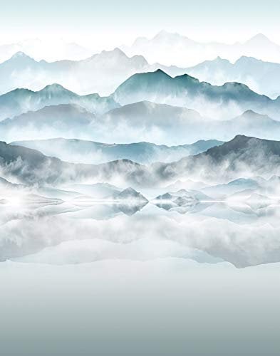 Fototapete Blau, Weiß - Vlies, Berge, Wasser, Himmel, Nebel - Natur XXL Vliestapete Made in Germany - Neu - 2,70m x 2,12m - 47224