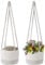 Flexzion Hanging Plant Basket (2 Pack) Cotton Rope Basket Indoor Planter Hanger (up to 7 Inch Flower Pot) Macrame Woven Organizer Bin Home Decor Storage Organizer 20 Hanging Rope, White