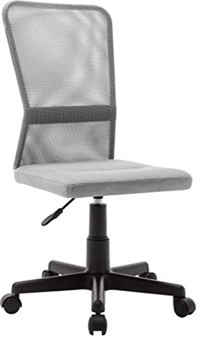vidaXL Bürostuhl Höhenverstellbar Drehbar Chefsessel Drehstuhl Schreibtischstuhl Racing Stuhl Gamingstuhl Grau 44x52x100cm Netzgewebe