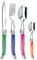 Laguiole Production - Ménagère 24 pièces - Set de Couverts de Table Acier INOX et ABS pour 6 Personnes - Solidité Extrême - Compatible Lave-Vaisselle - Manche Ergonomique - Transparent