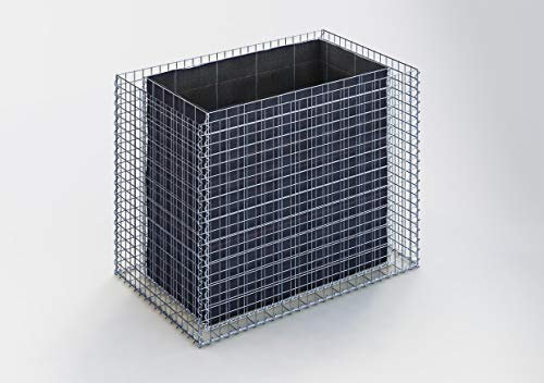 GABIONA - Gabionen Hochbeet HxBxT: 130x100x80 cm - Eckiger Gabionenkorb als Beet für den Garten - Maschenweite 5x5 cm