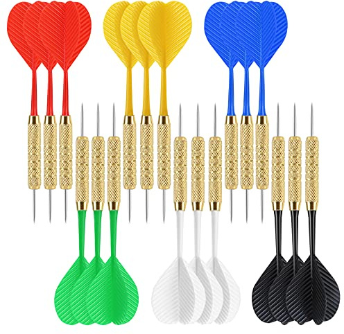 Accmor 18 Pack Steel Tip Darts - 18 Gram Metal Dart Set for Dartboard