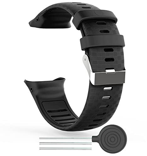 WIIKAI Armband Ersatzarmbänder kompatibel für Polar Vantage V Silikon Ersatz Uhrenarmbänder.(Schwarz)