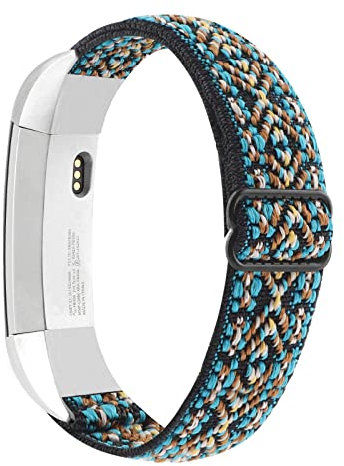 Verstellbare, elastische Bänder, kompatibel mit Fitbit Alta/Alta HR, weiches, dehnbares Nylon, Sport, atmungsaktiv, Ersatzarmbänder für Damen und Herren, 5.8 inches, Nylon