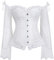 PANOZON Vintage Corset Lace Shaping Costume Long Sleeves Bustier Overbust Skirt Set White XL