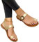Onsoyours Sandales Plates Femmes Chaussures Été Confortable à Talons Plats Nu Pieds Mode Tongs Plages Claquettes Semelle Matelassée Bout Ouvert D Or 42 EU