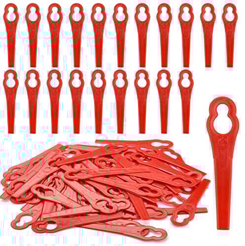 Ersatzmesser-Set Rasentrimmer-Zubehör, 100 STK Rasentrimmer Messer Kunststoff Ersatzmesser Set Kunststoffmesser für GE-CT 18 Li Kit/Li-Solo,GC-CT 18/24 Li-Solo/Li P-Solo/Li P Kit,FRT18A /FRT18A1