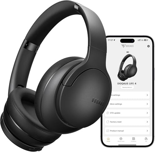 DOQAUS Bluetooth Headphones Over Ear Wireless, 90H Playtime, APP Control