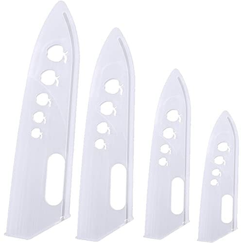Wudaizhi Plastic Blade Guards 4pcs Transparent Chef Knives Cover Sheaths Protector Covers for Kitchen Knives Different-size
