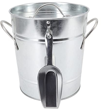 Doppelwandiger Eiskübel, Champagnerkübel mit Deckel und Eisschaufel, Eiskübel für Wein- und Champagnerflaschen, 19,5 X 20,5 X 16 Cm (Originalfarbe)
