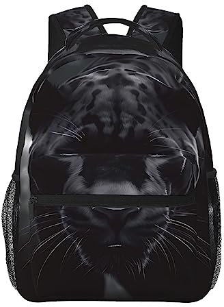 WEYEZE Animal Panther Casual Backpack Lightweight Casual Laptop Backpack Travel Backpack, Black, One Size