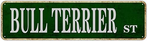 Metallschild Bullterrier St Vintage Schilder Retro Blechschilder Plakette Aluminiumschild Zitate Zuhause Küche Garten Wand Lustig Pub Club Schild Dekoration 10,2 x 40,6 cm