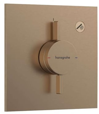 hansgrohe DuoTurn E - Rubinetto per doccia incasso per 1 utenza, Miscelatore monocomando quadrato per iBox universal 2, bronzo spazzolato