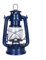 EpheyFIF Petroleumlampe Ollampe Nostalgische Petroleum-Sturmlaterne Mit Feuerfestem Beleuchtung Lampenol Glaskolben Stunden Outdoor - Kerosinlampe(25CM Dunkelblau)