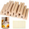 ROYUEXT Lot de 12 Porte-Cartes en Bois 10×3×2cm - Espacement de 3mm - Blocs Stables pour Cartes Postales, Menu de Mariage ou de Fête