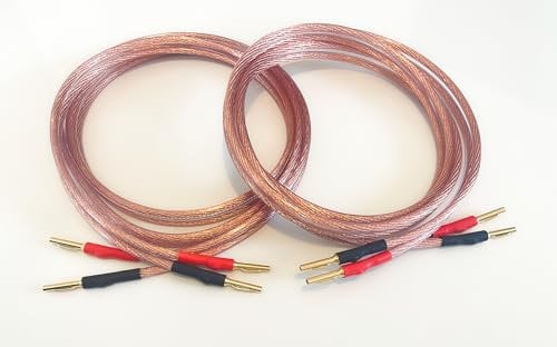 A1 Sound Van Damme Hi-Fi Series 4mm Sq speaker cable pair, two cables terminated with gold plated 4mm banana plugs on all ends 8 plugs in total (4 metre pair)