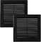 Vent Systems 250 x 250 mm 2 piezas negro cubierta de ventilación – rejillas de ventilación planas cuadradas – Protección contra insectos integrada – Ventilación HVAC para baño, oficina en casa