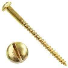 50 x 5.0mm x 30mm Slotted Brass Wood Screw Partially Threaded DIN 96