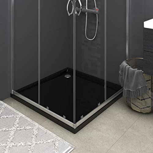 NQJIBUE Klempnerei, quadratisch, ABS-Duschtasse, schwarz, 90 x 90 cm, Sanitär-Befestigung, Hardware und Teile