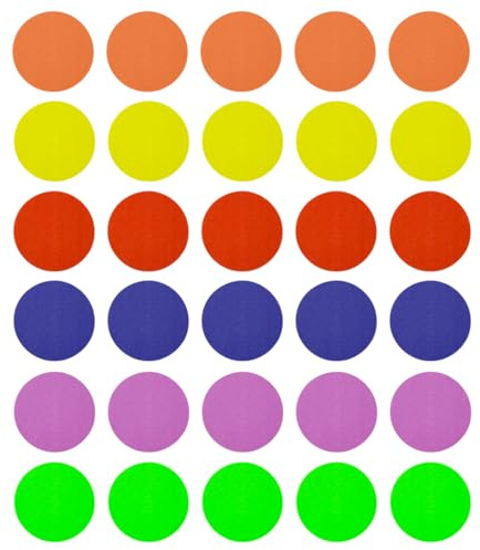 Hsthe Sea 30-teilige Bunte Punktmarkierungen, Rutschfester Nylon-Teppich, gepunktet, runde Bodenmarkierungspunkte für Fitnessstudio, Klassenzimmer, Boden, Lehrergeschenk (6 Farben, 10,2 cm)