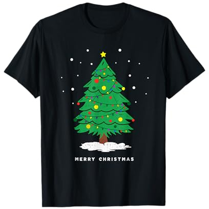 Rétro Père Noël Noël Joyeux Arbre de Noël Lumières T-Shirt