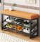 GFLCWYP Schuhschrank Mit Sitzbank, 3-Stufiges Schuhbank Mit Stauraum, Sitzbank Garderobe Für Eingangsbereich, Flur, Badezimmer, Wohnzimmer, Moderner Stil,Orange,80cm