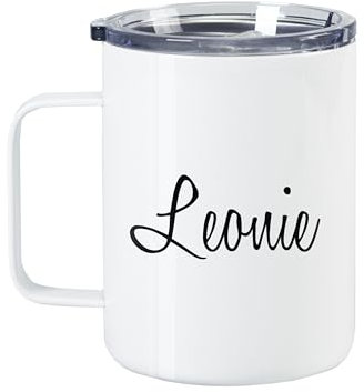 GRAZDesign Glühwein Wanderbecher Wunschname, individuelle Beschriftung, Edelstahlbecher mit Deckel Thermo 400ml