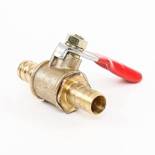 ZOAPDEBCE Hose Tap Connector Quick Connector， 2pcs hose barb inline valve, 6mm-12mm brass water, oil, gas and fuel pipeline cut-off ball valve fittings(Tube 10mm)