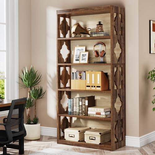 Tribesigns Bücherregal mit 6 Ebenen, 178 cm hoch, freistehendes Standregal mit Aufbewahrungsregalen, offenes Büroregal, Holzausstellungsregal für Wohnzimmer, Schlafzimmer