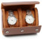 HATOFES Uhrenbox für Herren – Uhrenrolle,Uhrenetui, Organizer mit abnehmbaren Uhrenkissen, PU-Material, Vintage-Uhren-Vitrine, Aufbewahrung für Uhrenschmuck (Uhrenbox aus Leder mit 2 Schlitzen)