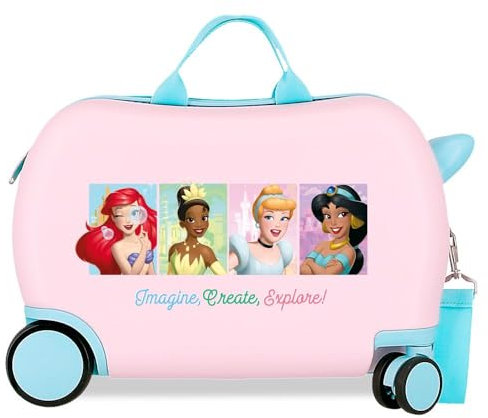 Disney Princess Valise Rigide pour Enfant avec Fermeture à Combinaison latérale 4 Roues Bagage à Main fabriquée en ABS, Un matériau Rigide et léger., Create & Explore, Talla única, Valise pour Enfant
