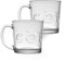 TIENDA EURASIA – Pack de 2 Tazas | Tazas de Café | 340 ml | Tazas de Cristal | Con Asa | Tazas para Café con Leche