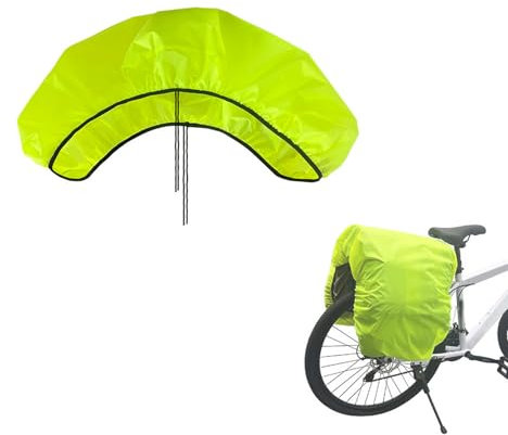 126x66cm Fahrradtasche Regenschutz, Fahrradtasche Raincover, Hellgrün Beleuchtete Schutzabdeckung für die hintere Gepäcktasche, Wasserdicht Fahrradkorb Abdeckung für Fahrräder, Mountainbikes