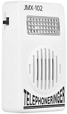 Amplificateur mural de sonnerie téléphonique 70 dB avec lumière stroboscopique, connecteur 6P2C, sans batterie, blanc, paramètres de volume HI/LO