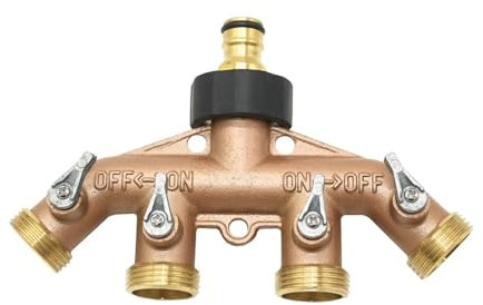 Ottone G3/4 pollici 4 vie rubinetto da giardino tubo da giardino splitter valvola di irrigazione connettore rapido modo shunt quattro uscite 1 pz(B)