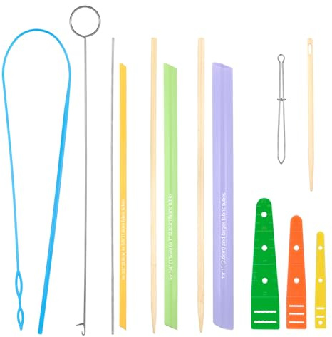 13pcs Quick Turn Fabric Sewing Tools Set, Fabric Set Makers Loop & Tube Turner & Drawstring Threader Turning Tool for Sewing Crafting DIY Projects Knitting Unpicker Supplies Dressmaking Accessories