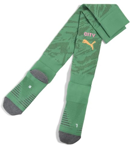 PUMA Mens Manchester City 25/26 Goalkeeper Socks Green Size UK 12-2
