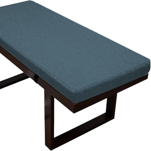 Bankauflage Stuhlkissen, Sitzkissen für Bank, 5CM Dicke Chenille Bankkissen Sitzauflage, Waschbar Abnehmbarem Bankpolster Auflage für Gartenbank Schaukel, Terrasse, Esstisch(Dark blue,110x50x5cm)