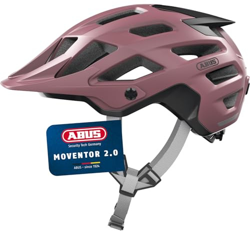 ABUS MTB-Helm Moventor 2.0, Rot, M | Fahrradhelm mit Verstellsystem, höhenverstellbarer Schirm, Zopf-Öffnung, Steckverschluss