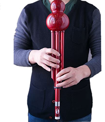 flauta de bambú, Flauta Hulusi con llave en D que imita la veta de madera, flauta resina ABS, for principiantes, instrumento musical popular profesional
