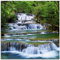 ARTland Wanddeko Glasbilder Wandbild Glas Bild einteilig Quadratisch Natur Landschaft Wasserfall Wald Thailand Dschungel Fluss Sommer T5NK