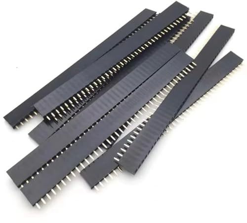 Hayatec 40 pin 2.54mm Row Straight Female Pin Header socket Strip, Female Single Row 40-Square-Pin Header Strip, (10)