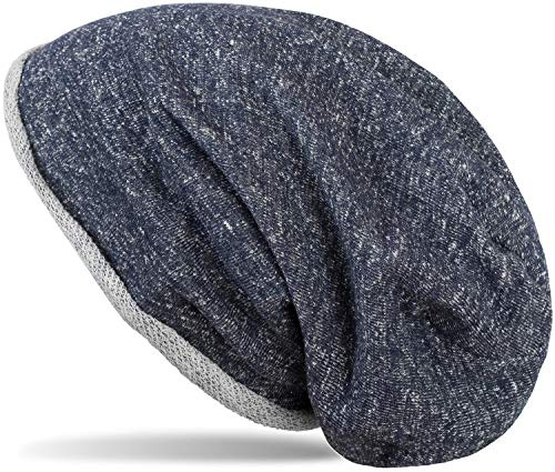styleBREAKER Damen Slouch Beanie Mütze Glitzer Rollrand | Elastische Passform für Erwachsene (One Size), 26 cm ungedehnte Bundweite, Melange-Optik, weiches formstabiles Gewebe.