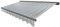 Mendler Elektrische Kassetten-Markise T122, Vollkassette Volant 4x3m - Polyester Grau/Weiß, grau