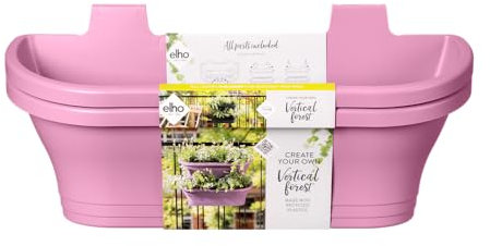 Elho Corsica Vertical Forest Large 51 - Pot De Fleurs pour Balcon & Extérieur - Ø 51.2 x H 23.3 cm - Violet/Violet Vif