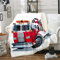 Loussiesd Jungen Feuerwehrauto Kuscheldecke 130x150cm Rotes Feuerwehrauto Muster Wohndecke für Bettwagen Fahrzeugdruck Flanell Fleecedecke Atmungsaktiver Feuerwehrauto